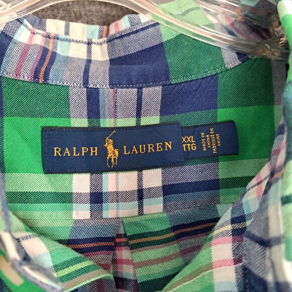 Polo Ralph Lauren Shirt Mens XXL Green Plaid Button Down LS Shirt Large - Picture 4 of 10